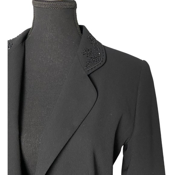 Vintage 90s Braemar Jeremy Scott Black Beaded Blazer - Picture 2 of 8